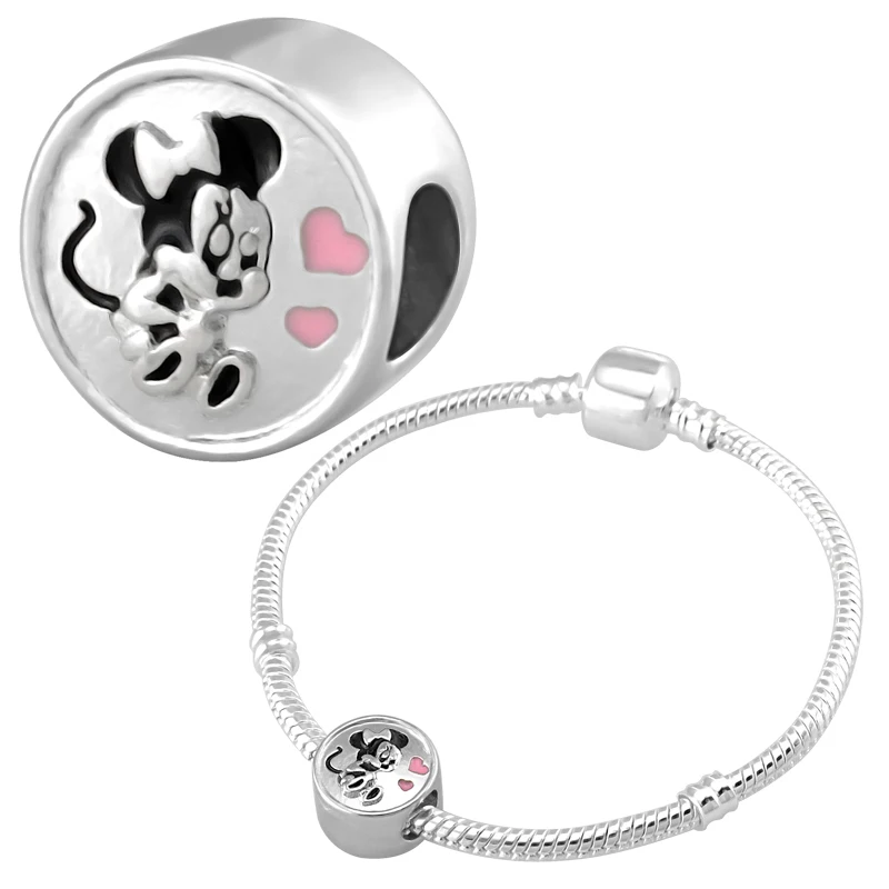 Высокое качество генеалогическое дерево губы Браслеты с подвесками Микки Маусом