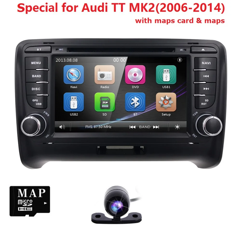 7&quotdouble din Autoradio 2 For AUDI TT MK2 Multimedia Car Stereo Radio GPS 2006 2007 2008 2009 2010 2011 2012 2013 2014 3G BT |