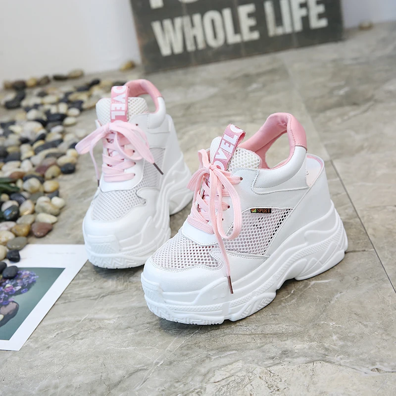 Женские сетчатые кроссовки повседневная обувь для тренировок на платформе
