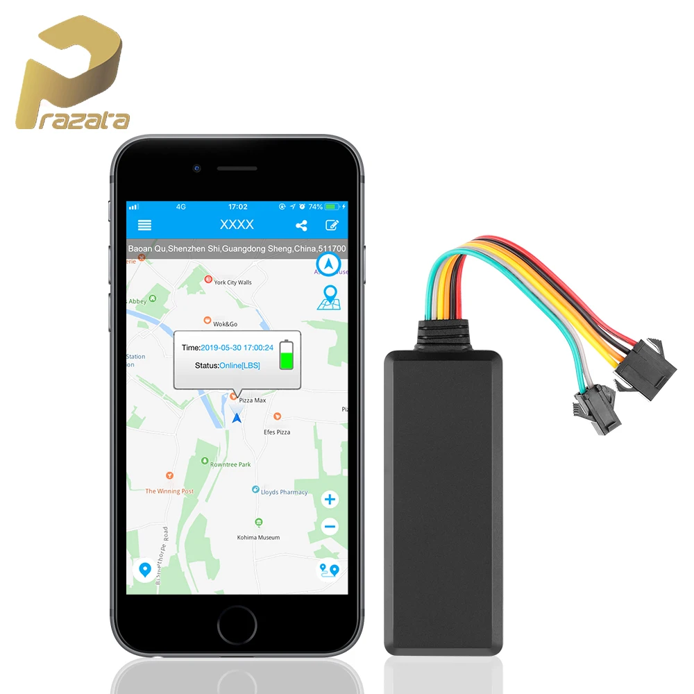Мини GPS-трекер Prazata 2G Автомобильный с дистанционным отключением подачи топлива GSM