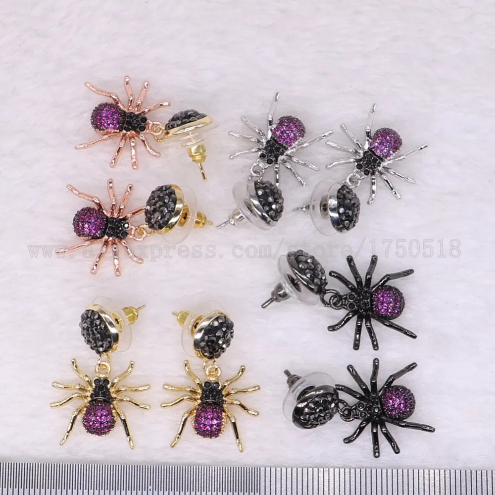 5 пар Разноцветные серьги гвоздики в виде насекомых|spider earrings|earrings with studsearrings earring |