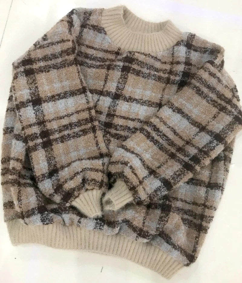 3 шт./партия зимний шерстяной свитер в рубчик воротник манжета пуховик