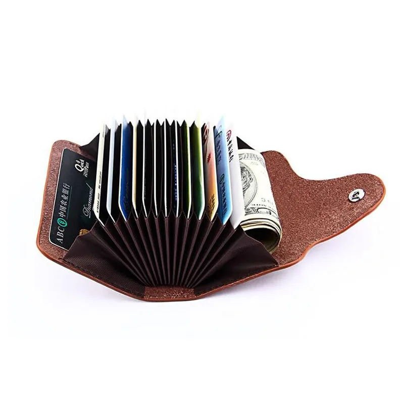 Модный держатель для карт из натуральной кожи женщин и мужчин кошелек воловьей с