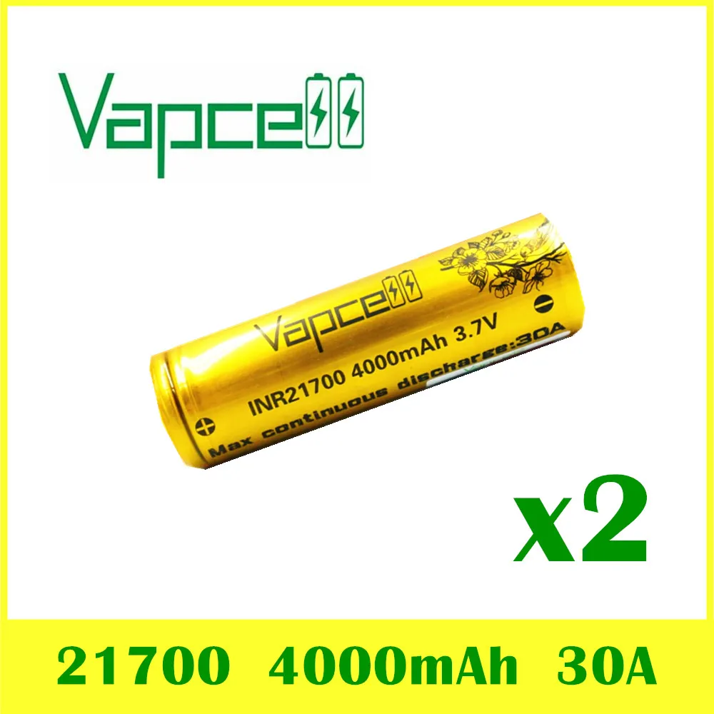 2 шт. VAPCELL INR 21700 4000 мА/ч 30A большой дым электронные Высокая мощность Электрический