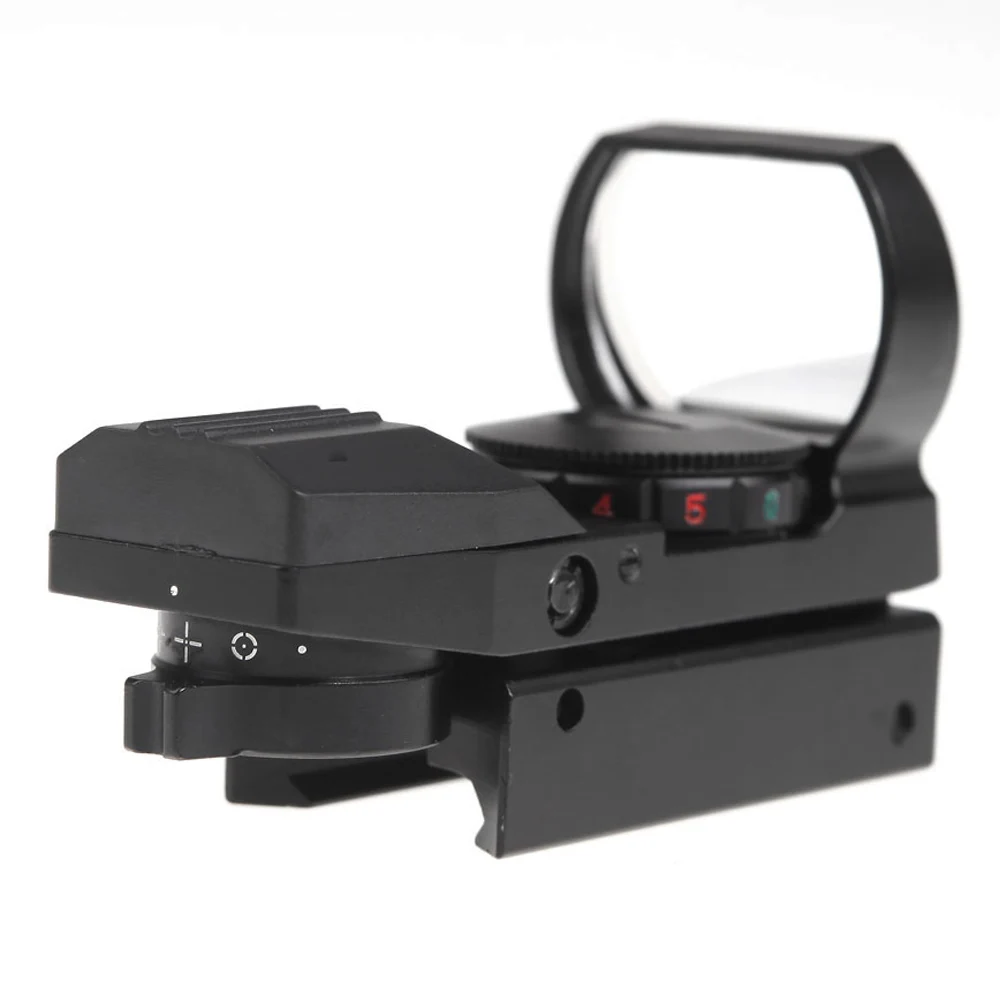 

Electric Red Green Dot Tactical 33*22mm Rifle Reflex Sight Scope Holographic 4 Reticle with Mount Hunting Combat Military