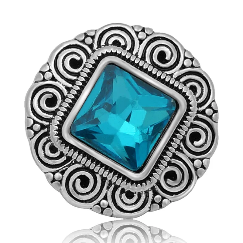 Новые Красочные цветные квадратные Стразы с цветочным узором 18 мм застежки для