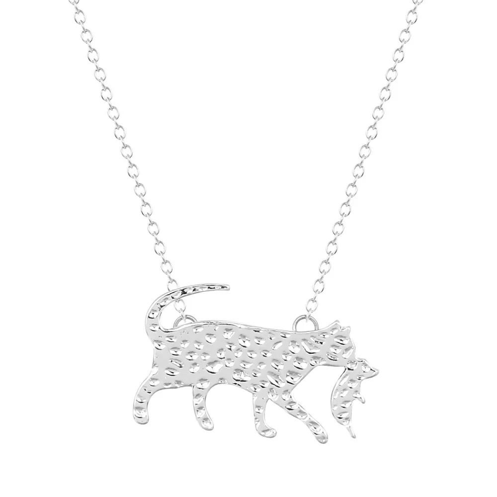 Ожерелье женское посеребренное с подвеской Кот мышь|game of|silver platedbijoux femme |