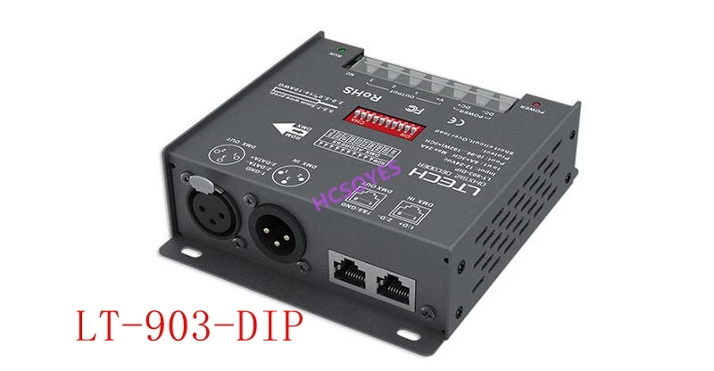 LTECH LT 903/LT 903 DIP/LT 904/LT 904 905 DMX/DMX512 декодер драйвера 8A * 3CH 576 W XLR 3/RJ45 Порты и разъёмы led RGB