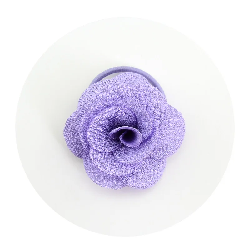 5 Purple Многослойные трехмерные эластичные резинки для волос с цветком розы корейские милые детские резинки для волос ручной работы аксессуары для волос для девочек - Цвет: 5 Purple