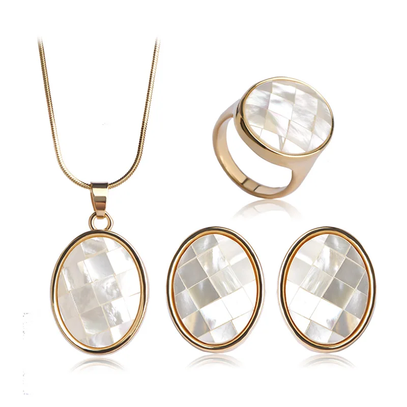 Женский свадебный ювелирный набор в виде ракушек высокого качества Овальный