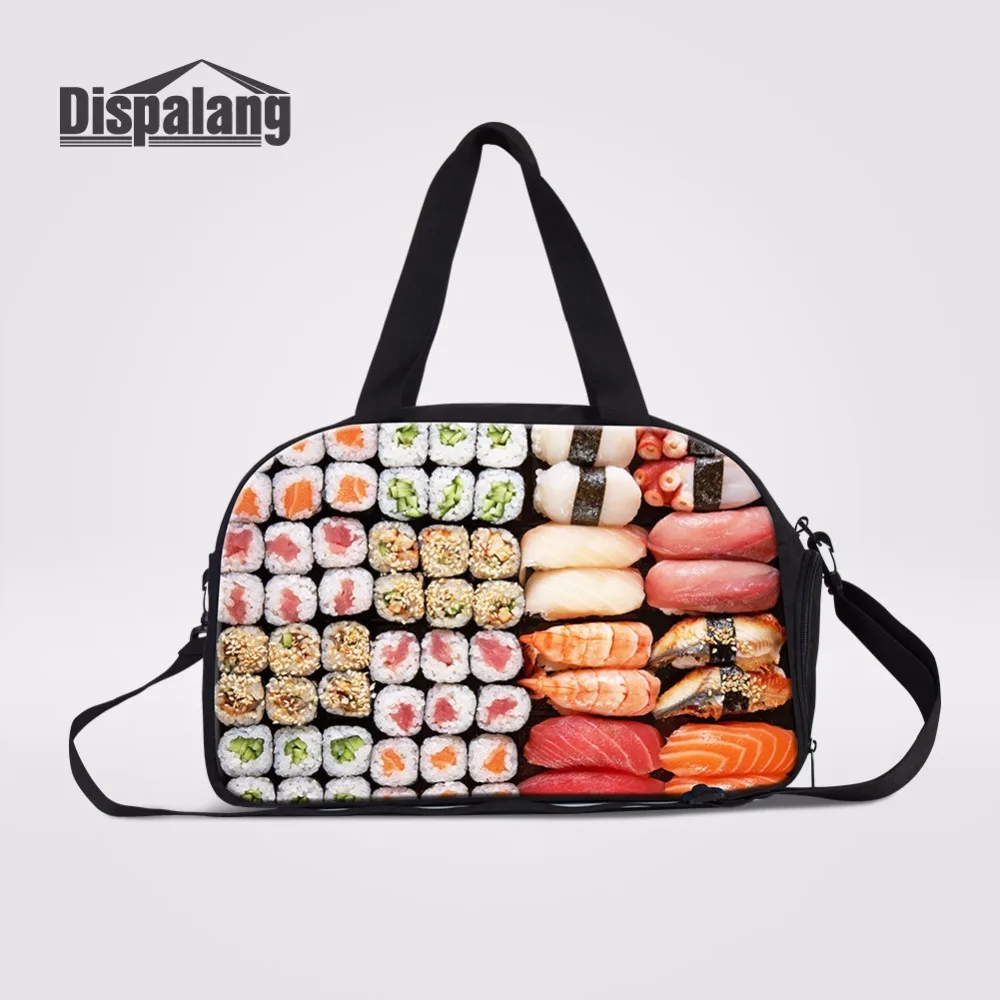 Dispalang Sushi Prints Большая вместительная Женская холщовая дорожная сумка портативная