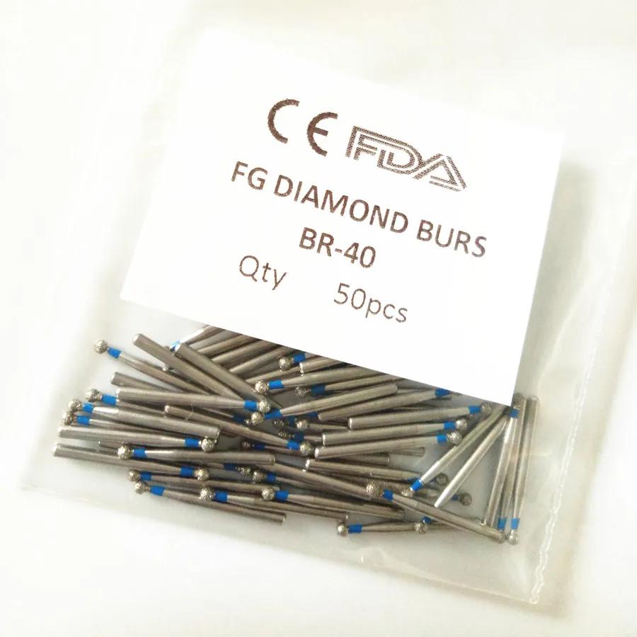 

50pcs Dental Diamond Burs Drill Dia-burs Polishing Smoothing Whitening Product For High Speed Handpiece Medium FG 1.6M BR-40