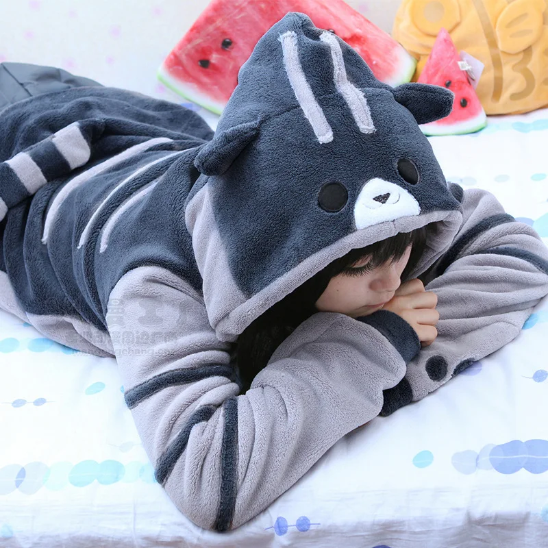 

New Design Game Neko Atsume Cosplay Costume Hoodie Woman Cute Cat Thicken Flannel Hooded Sweatershirts Winter Coat Jacket