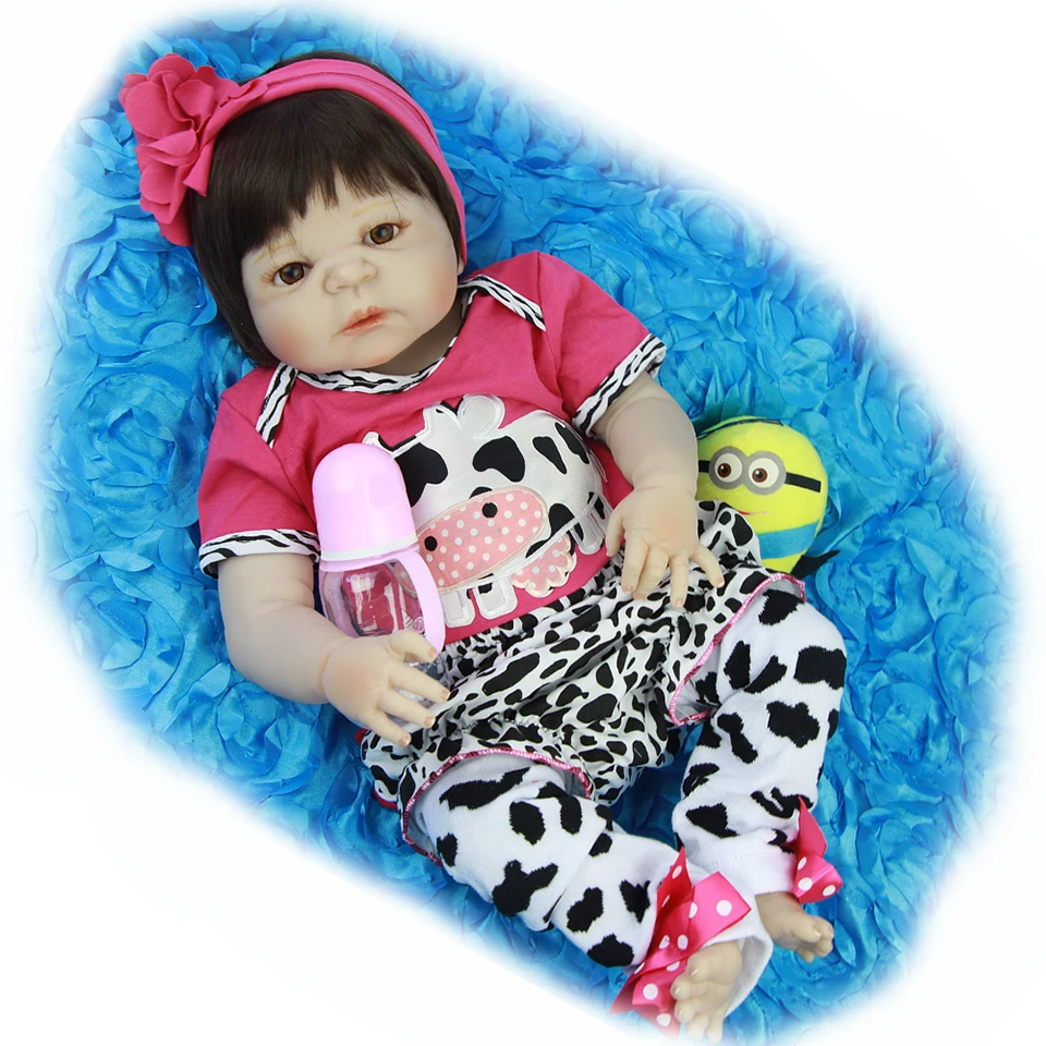 Bebe Real reborn Full body silicone baby girl dolls 22inch 55cm newborn alive child gift surprise toys | Игрушки и хобби
