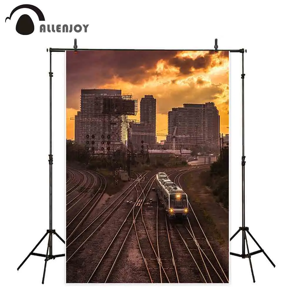 Allenjoy фон для фотосъемки с освещением и рельсами пейзажем построением