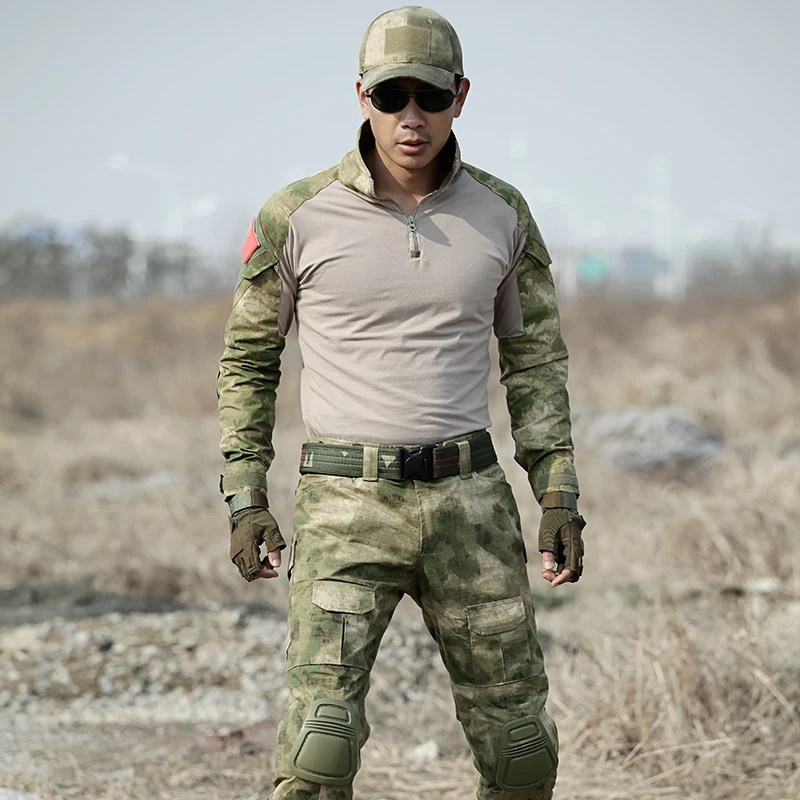 Куртка в стиле милитари армейские штаны с наколенниками тактическая рубашка