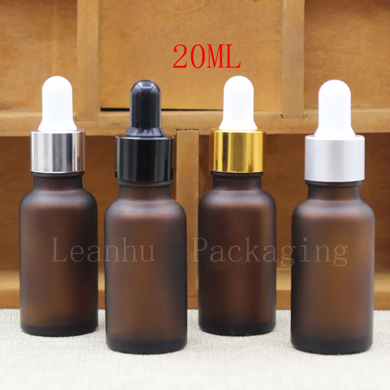 Frosted Brown Essential Oil  Bottle, Empty Cosmetic Containers, Refillable Glass Perfume Makeup Bottles, Medicine Dropper Bottles