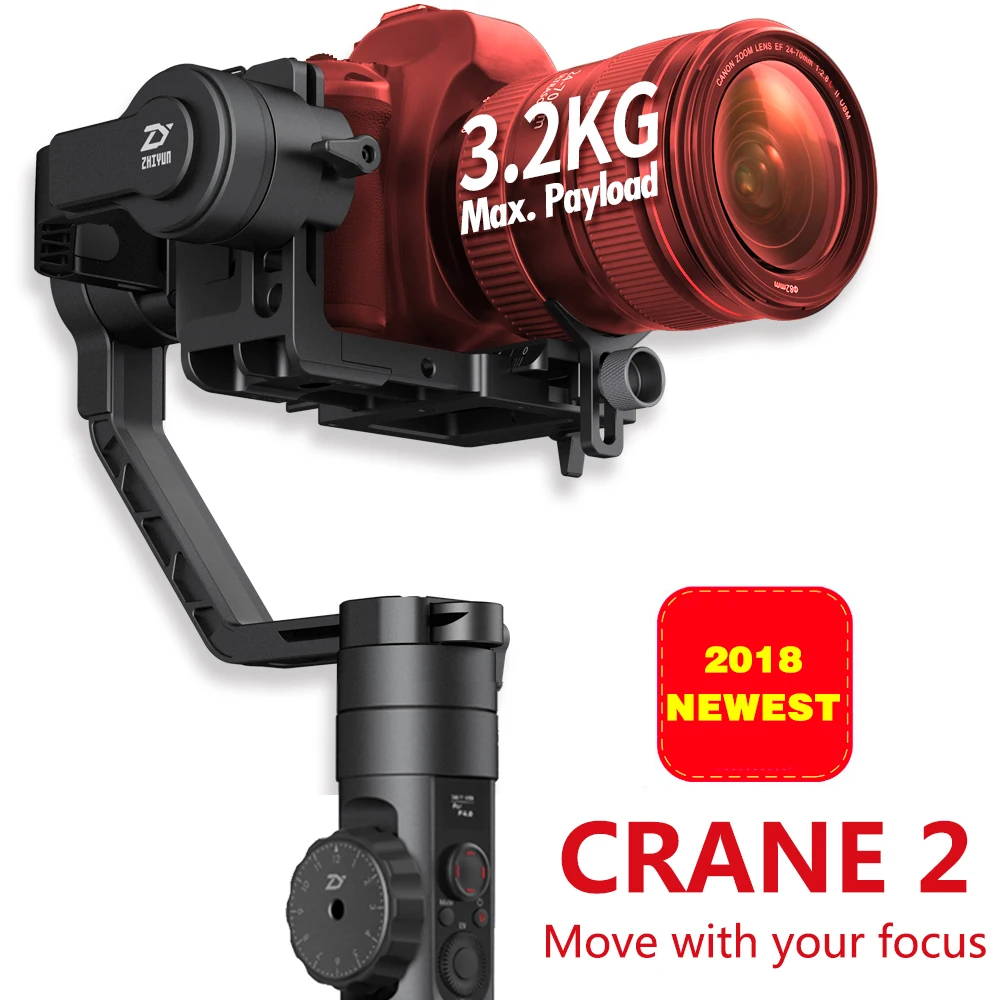 3 осевой ручной Гироскопический стабилизатор Zhiyun Crane 2 для камеры Canon Nikon Sony Panasonic