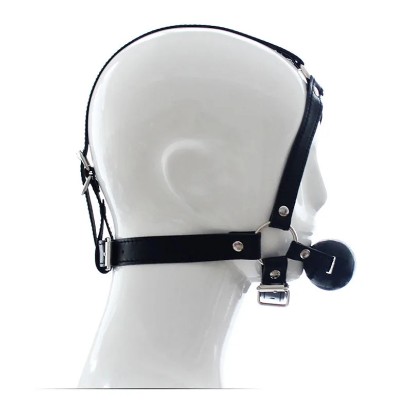 БДСМ Пони Играть кожаный ремень для женщин мужчин силиконовый шар кляп рот