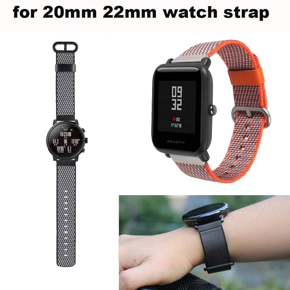 20 мм 22 мм ремешок для часов Huami Amazfit Pace Stratos Bip браслет для huawei Watch GT Honor Magic Dream Band samsung gear S3