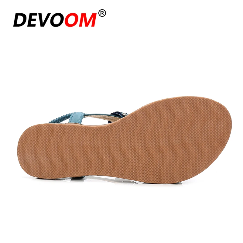 Сандалии Teenslippers женские богемные босоножки с жемчугом кожаные на плоской
