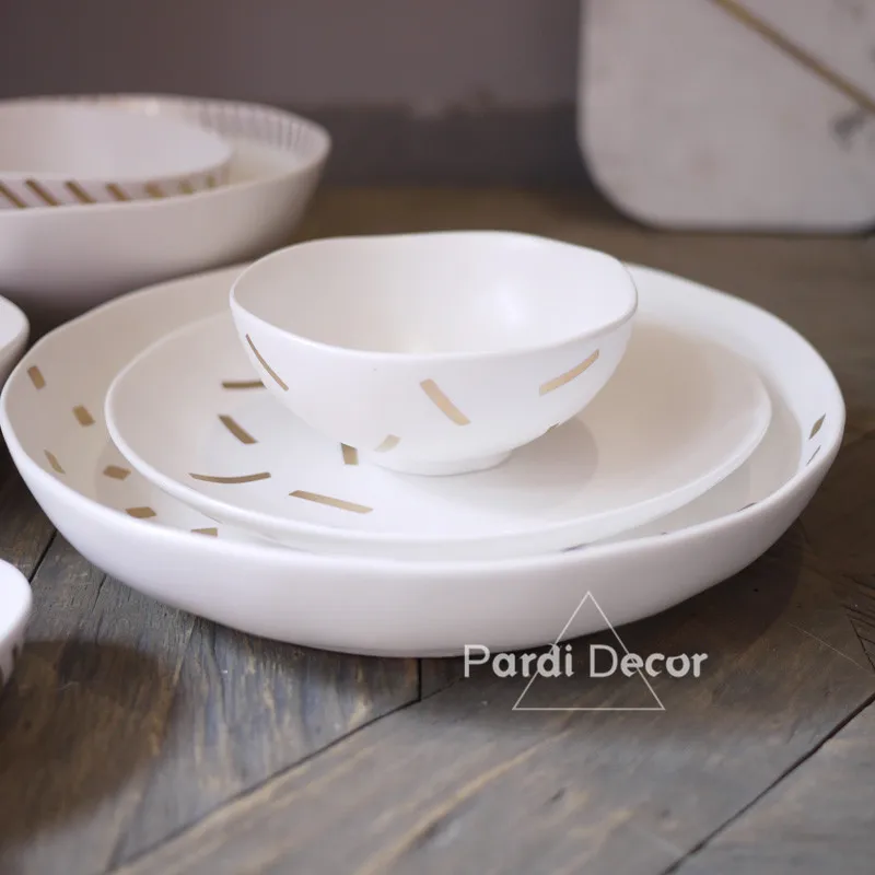 Рождественские новые керамические тарелки серии starlight с золотой турецкой