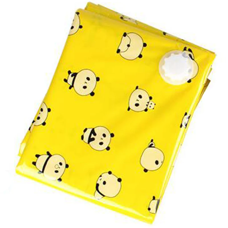 Yellow 1PCS 100x80cm Creative Vacuum Compression Bag Home Daily Necessities Clothes Quilt Pillow Blanket Storage Bag Travel Sorting Bag - Цвет: Yellow