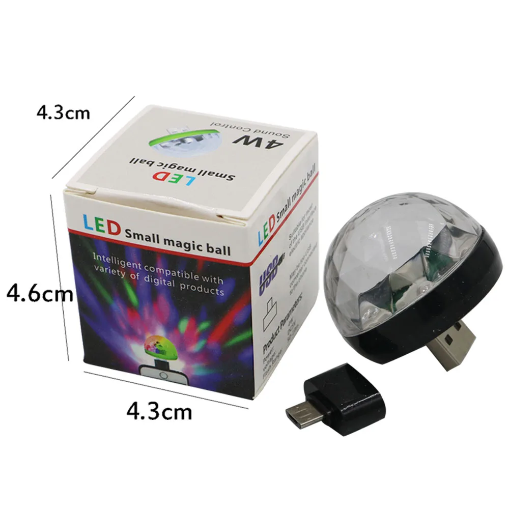 Led USB автомобильный атмосферный свет 5 в RGB мини красочный 4 Вт сценическое