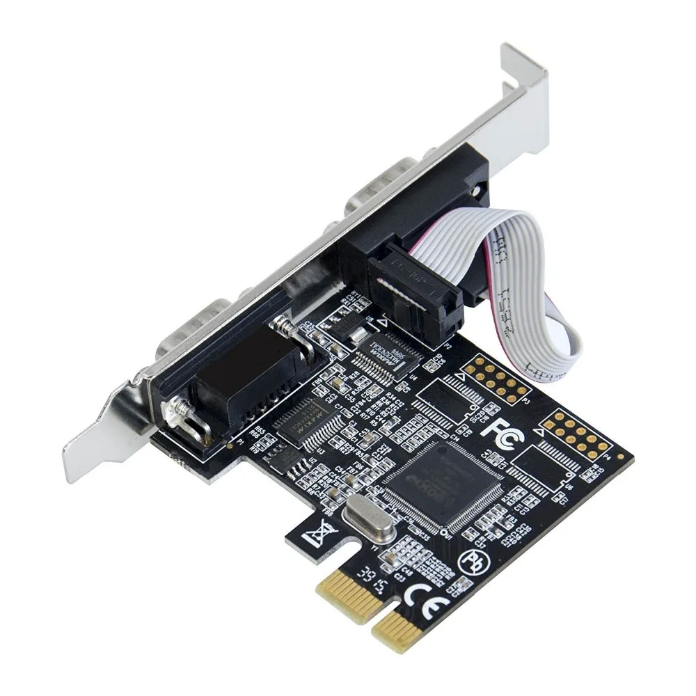 Высококачественный чип PCI E Express Dual Serial DB9 RS232 2 порта адаптер контроллера 16C550 UART с