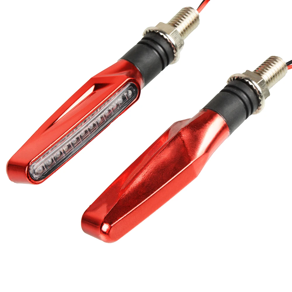 1 pair red Для мотогонок пробный велосипед крыло 12 Светодиодный Стоп задний фонарь мотоцикл задние фонари скутер мото светодиодный указатель поворота - Цвет: 1 pair red