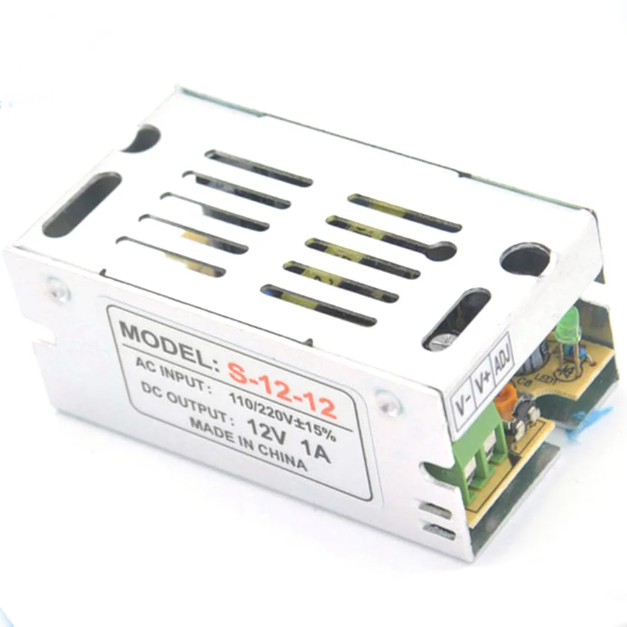 DC12V преобразования Переключение DC 12 В 1A Светодиодные ленты свет Мощность Адаптер
