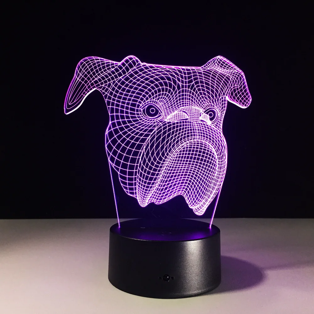 Pekingese Dog 7 цветов лампа 3d визуальные Светодиодные ночные светильники для детей