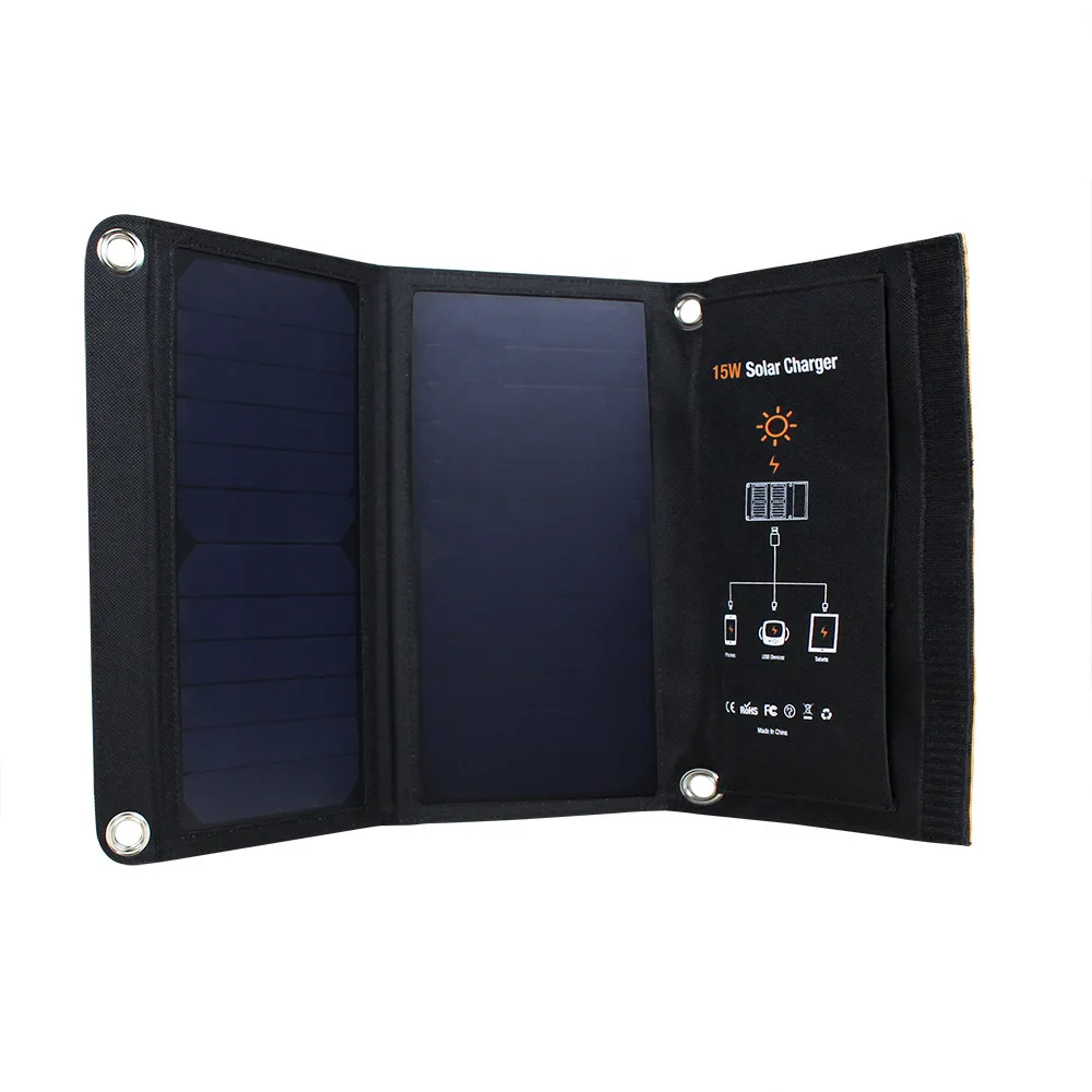 Solar folding char bag Sun power 15W outdoor 5V portable fast mobile phone tablet charr | Электроника