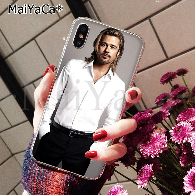 MaiYaCa brad pitt TPU Мягкий силиконовый чехол для телефона Apple iPhone 8 7 6 6S Plus X XS MAX 5 5S SE XR