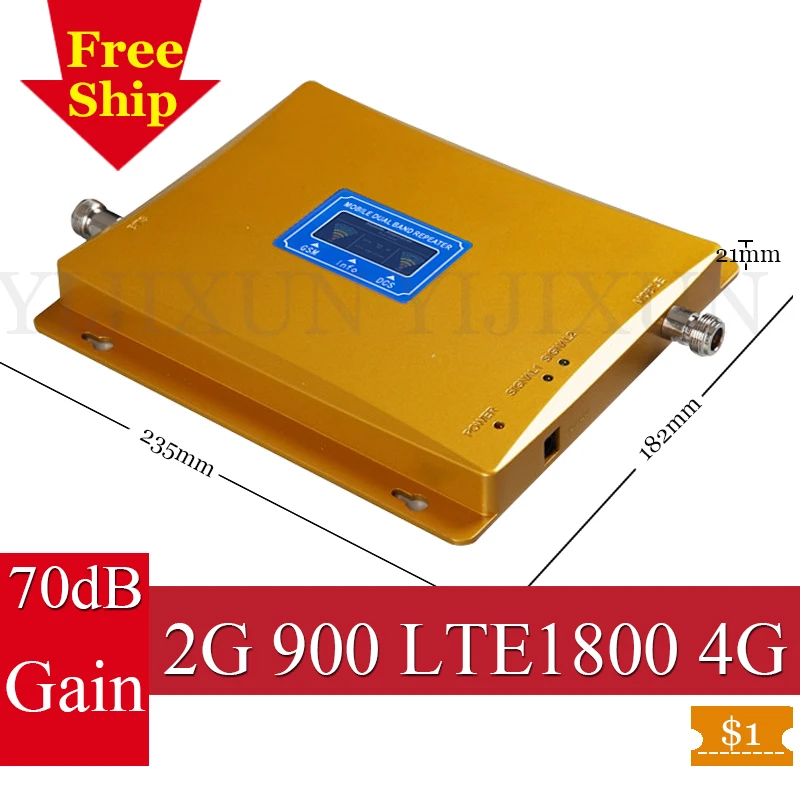 BigSale! Россия 900/1800 LTE 4G усилитель сигнала GSM 4 г ретранслятор для сотового телефона