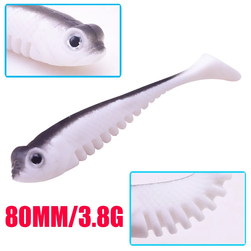 Proleurre Jig head Hooks silicone fishing soft lure Artificial T tail rubber Lures kit Wobblers Shad Bass baits Fishing Tackle