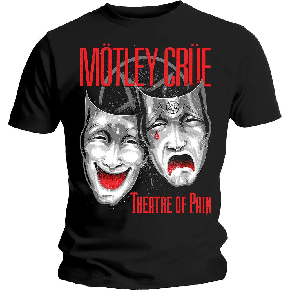 Motley Crue Мужская черная футболка театр боль Cry официальный унисекс более Размеры и
