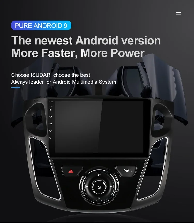 Isudar ram 64 ГБ Android 9 Авто Радио 1 Din для Ford/Focus 3 Автомобильный мультимедийный стерео плеер gps Восьмиядерный ОЗУ 4 г DSP USB камера-видеорегистратор