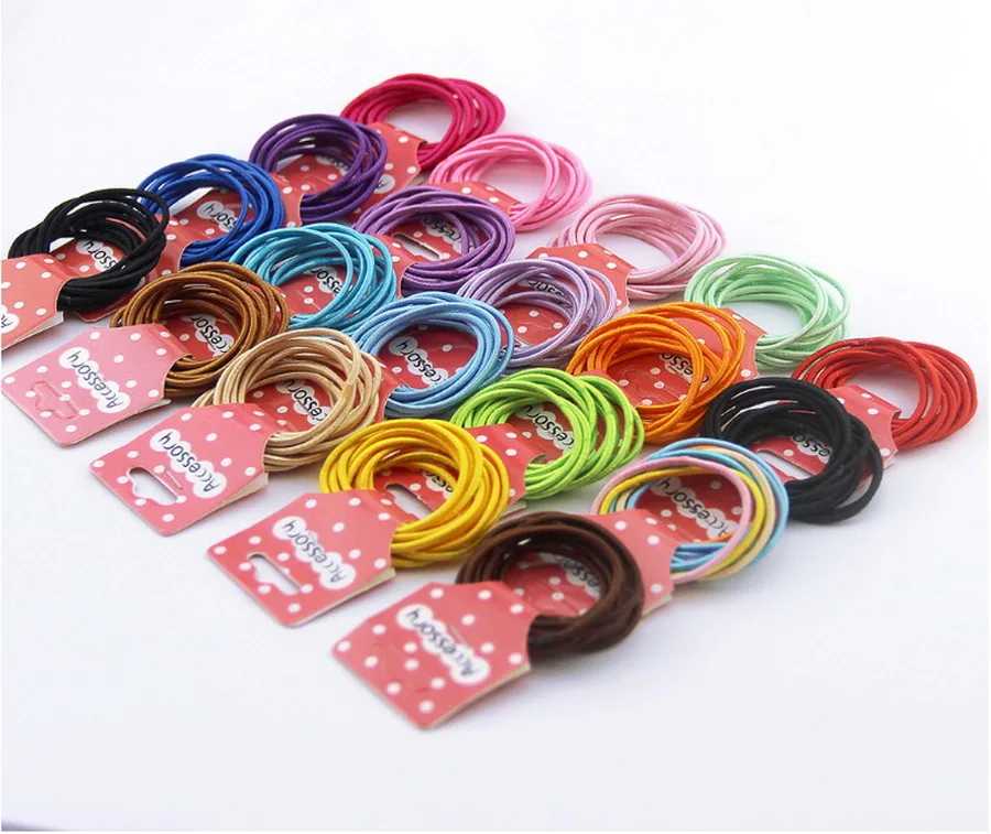 DHL 2000Set 10Pcs/Set 3.5cm Child Rubber Bands Hair Accessories Candy Colors Elastics | Детская одежда и обувь