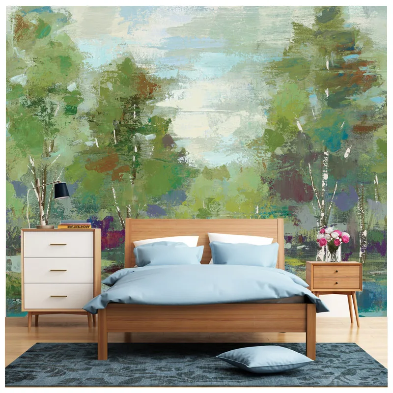 

Tuya Art discount green fir trees poster wall art vintage home decor accessories for living room office free shipping