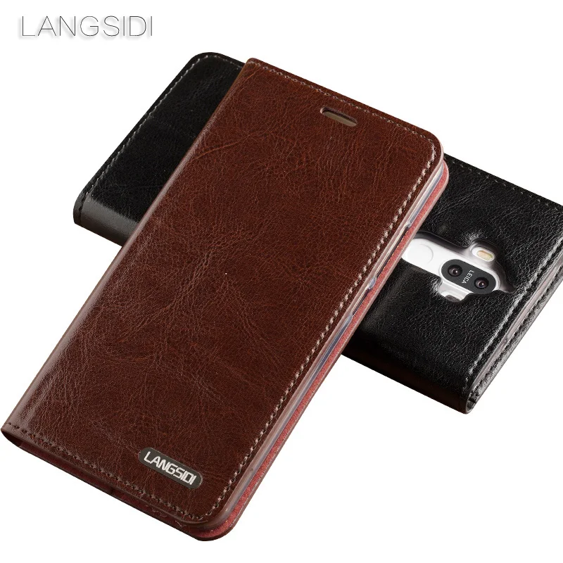 wangcangli For iphone 8 phone case Oil wax skin wallet flip Stand Holder Card Slots leather to send glass film | Мобильные телефоны