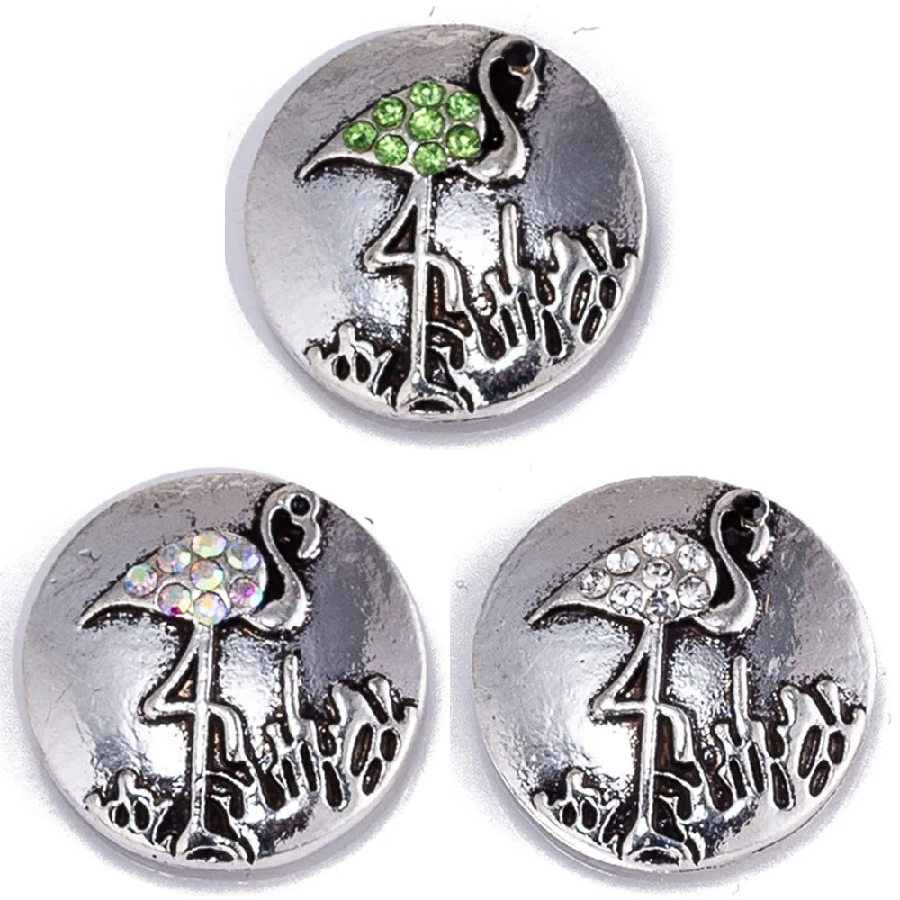 Защелкивающаяся Кнопка 18 мм с фламинго металлические защелки для фотографий