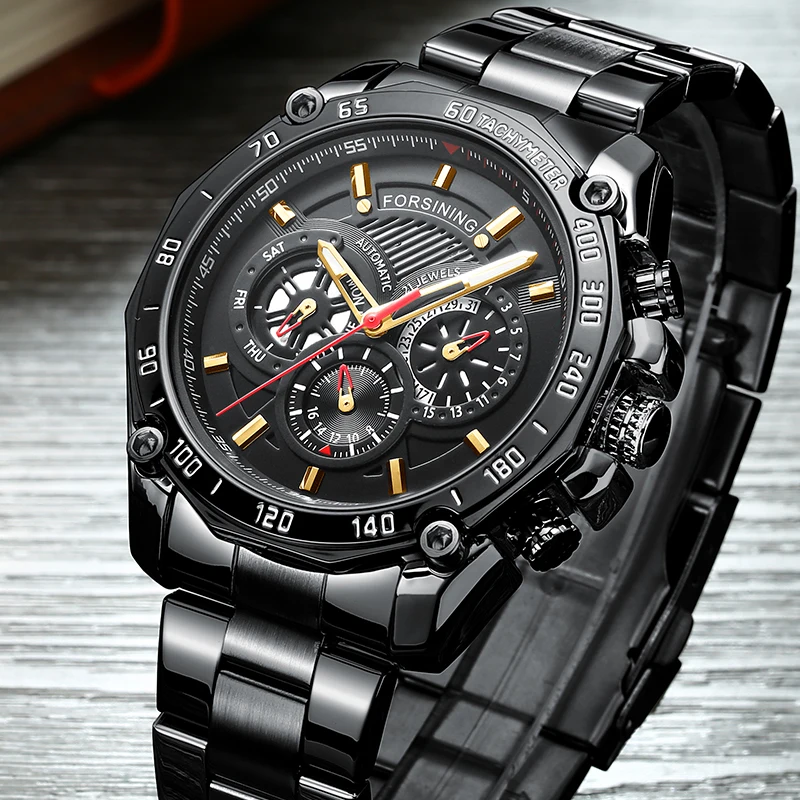 Часы наручные мужские механические брендовые Роскошные автоматические стальные