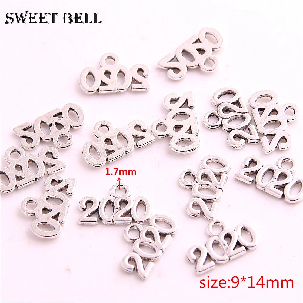 SWEET BELL 120pcs Vintage Arabic Numbers Digital 2018 2019 2020 Year Charm for Necklace Bracelet Jewelry Making D6221 | Украшения и