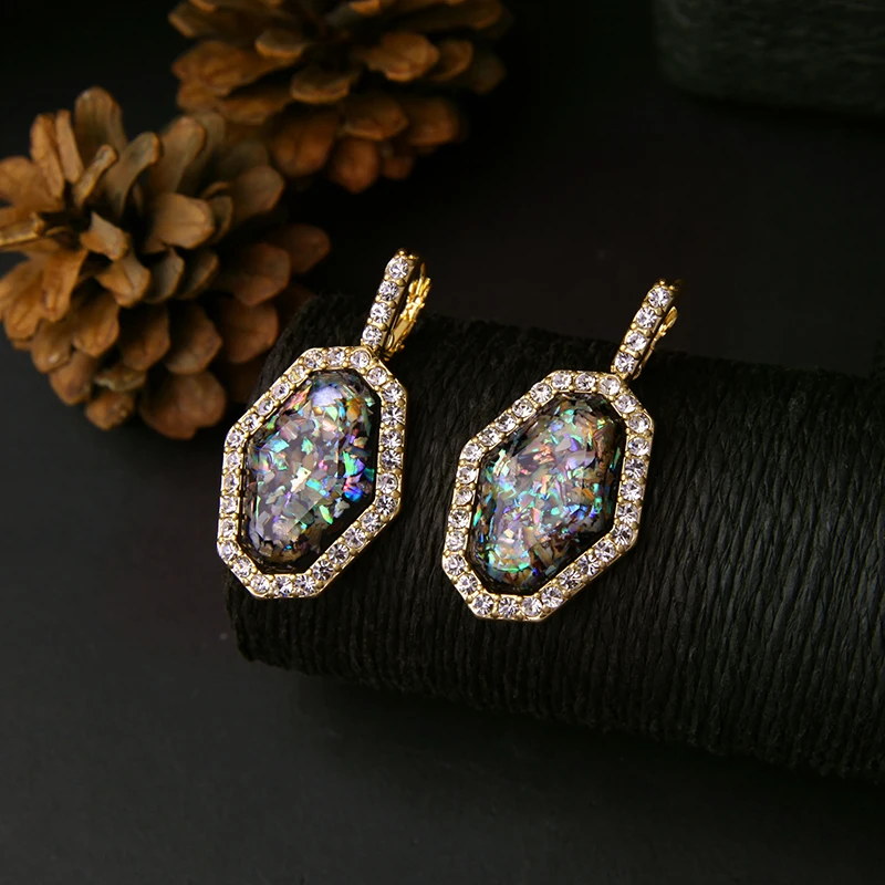 Онлайн магазин Новые висячие серьги для женщин из сплава со стразами ретро