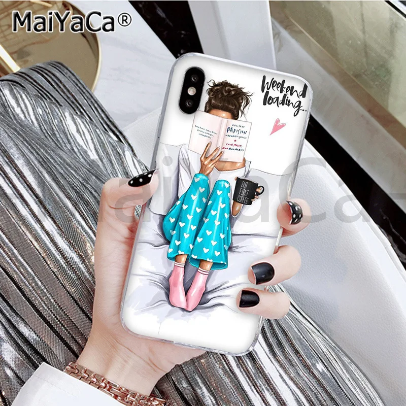 MaiYaCa VOGUE Рождество принцесса девушка кошка черный чехол для телефона для iphone 11 pro X XS MAX 66S 7 7plus 8 8Plus 5S SE XR