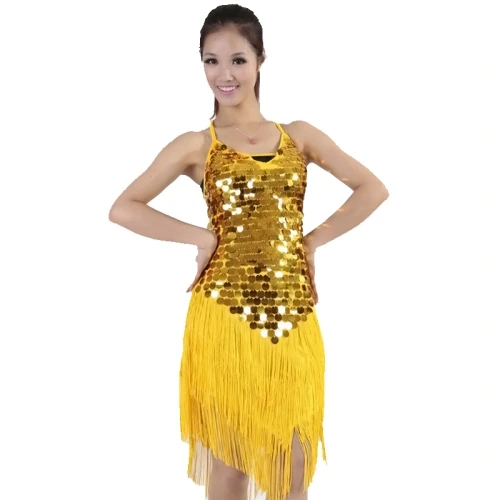 yellow 20s платье 1920s Хлопушка Гэтсби вечерние бахрома блесток платье в стиле Чарльстон Клубная одежда v-образным вырезом спинки на шнуровке платье для латинских танцев костюм - Цвет: yellow