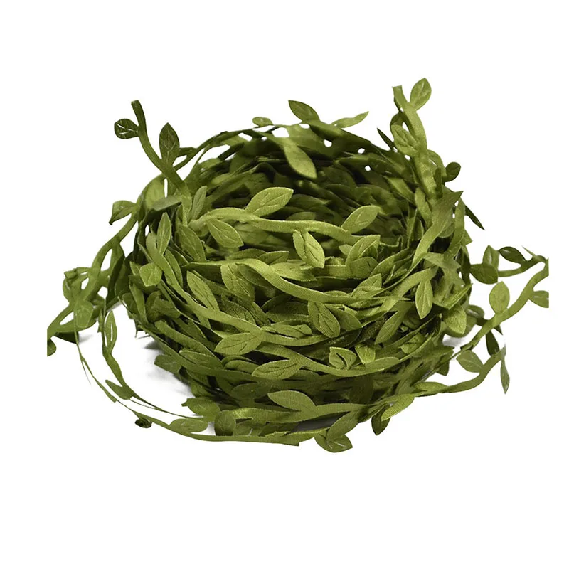 Зеленая Шелковая гирлянда листья из ротанга 10 метров искусственный венок сделай