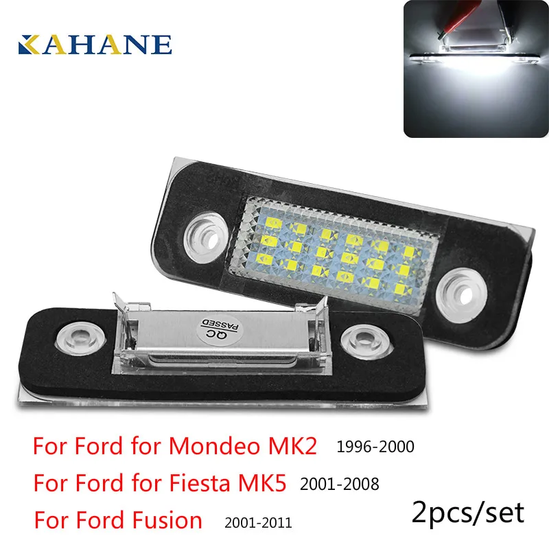 2 шт. для Ford Fusion для Mondeo/MK2 для Fiesta MK5 аксессуары для автомобильных номерных знаков светло-белые лампы цифровой панели света