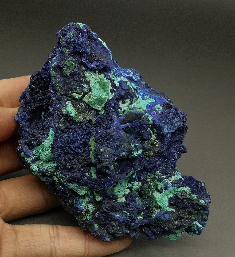 372 г Сияющий драгоценный камень Azurite кристалл с малахитовым минеральным образцом